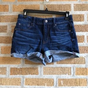 dark high rise shorts